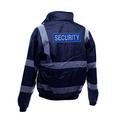 Workwear World WW154 Printed Reflective Security Badge Doorman Bouncer SIA Site Enhanced Viz Visibility Bomber Jacket Coat (XXL, Navy)