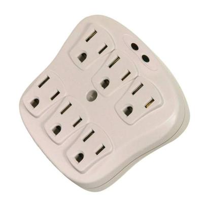 Satco 91223 - 6-Outlet Surge Wall Tap Outlet / Socket Adapter (91-223)