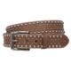 1 1/2" Snap on Antique Silver Circle Metal Studded Distressed Leather Belt, Tan | 34"