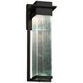 Fusion Pacific 16 1/2" High Rain Glass Black LED Outdoor Wall Light