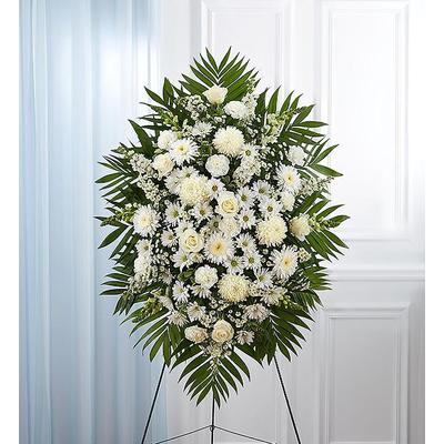 1-800-Flowers Flower Delivery White Funeral Standing Spray Small | Happiness Delivered To Their Door