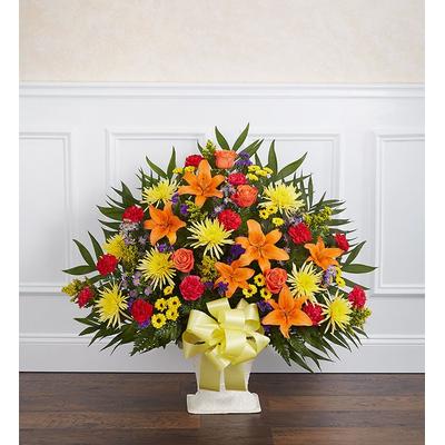 1-800-Flowers Everyday Gift Delivery Heartfelt Tribute Floor Basket - Bright Medium | Happiness Delivered To Their Door