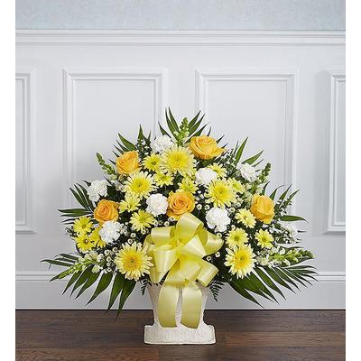 1-800-Flowers Everyday Gift Delivery Heartfelt Tribute Yellow Floor Basket Arrangement Small