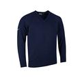 Glenmuir Men's MKO7005VN Lambswool Blend V Neck Golf Sweater-Dark Navy-M - Chest 40-42in