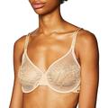 Gossard Women's Glossies Lace Sheer Bra Molded, Beige (Nude), 34FF