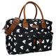 Kidzroom 030-8303-2 Changing Bag Hearts Black