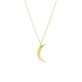 14ct Yellow Gold Half Celestial Moon Pendant Adjustable Necklace Jewelry Gifts for Women - 46 Centimeters