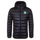 Celtic FC Official Football Gift Mens Quilted Hooded Winter Jacket Large Black