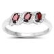 The Diamond Ring Collection: Sterling Silver Genuine Garnet and Diamond Eternity Engagement Ring (Size U)