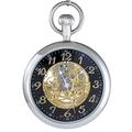 Ogle 3ATM Waterproof Vintage Stainless Steel Large Face Silver Black Fob Self Winding Automatic Skeleton Mechanical Pocket Watch