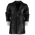 Charlie LONDON Men' Max Payne Leather Jacket Coat (3XL) Black