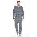 Savile Row Men's Grey Blue Green Brushed Cotton Check Pyjamas L