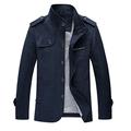 Mirecoo Mens Smart Fit Stand Collar Faux Wool Blend Fleece Borg Sherpa Lined Coat Buttoned Winter Short Jacket