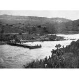 Boer War: Pontoon Bridge. /Nbritish Soldiers Constructing A Pontoon Bridge Over The Tugela River South Africa. Photographed 1900. Poster Print by (18 x 24)