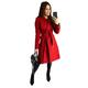 Anastasia Womens Red Large Collar Belted Wrap Winter Coat Size 8