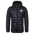 Celtic FC Official Football Gift Mens Quilted Hooded Winter Jacket Small Black