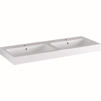 Geberit Doppelwaschtisch iCon, 2 Hahnlöcher, B: 1200 mm, T: 485 mm, 124120600, weiss mit K 124120600