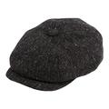 Gamble & Gunn ‘Ardura’ Unisex Flat Cap. 100% Irish Donegal Tweed Wool Hat, 8 Panel Design Newsboy Baker Style Hat with Button. Easy Care, Fully Lined, Fashionable Mens and Womens Caps. Charcoal, M