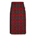 Oxfords Cashmere Ladies Long Kilt in Pure New Wool, Royal Stewart, 12