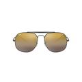 Ray-Ban Men's 0RB3561 004/I3 57 Sunglasses, Gunmetal/Brown Mirror Silver Gold