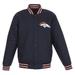Men's JH Design Navy Denver Broncos Poly Twill Varsity Jacket