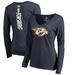 Women's Fanatics Branded Filip Forsberg Navy Nashville Predators Backer Name & Number Slim Fit Long Sleeve V-Neck T-Shirt