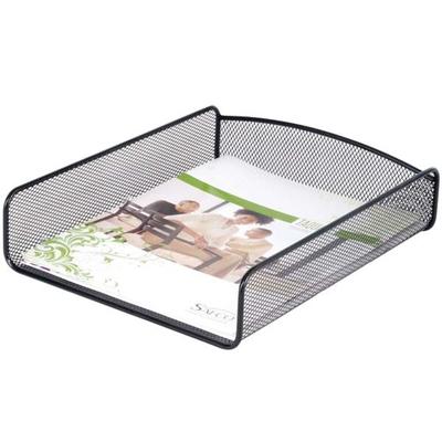 Safco 3272BL 9 1/4" x 11 3/4" x 2 1/2" Black 1 Section Steel Mesh Desk Tray Organizer