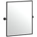 Latitude II Matte Black 23 3/4" x 25" Framed Wall Mirror