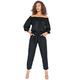 likemary Noelia Off Shoulder Jumpsuit XL Black