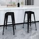 vidaXL Bar Stools 2 pcs Black Steel