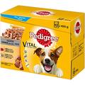 Pedigree Hundefutter Nassfutter Vital Protection Adult Pastete mit Rind Huhn und Karotten, 48 Beutel (4 x 12 x 100 g)