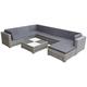 vidaXL Garden Lounge Set 8 Piece with Cushions Sun Bed Sun Lounger Rattan Lounge Bed Day Bed Chaise Lounge Outdoor Lounge Poly Rattan Grey