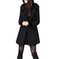 ClairSue Womens Ladies Hooded Trench Coat Outwear Warm Cotton Peacoat Jacket Overcoat