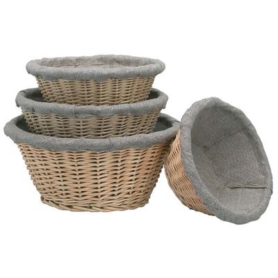 Matfer Bourgeat 118513 11 1/2" Linen Lined Wicker Round Banneton Proofing Basket