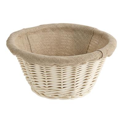 Matfer Bourgeat 118510 8 1/4" Linen Lined Wicker Round Banneton Proofing Basket