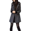 Womens Ladies Hooded Trench Coat Outwear Warm Cotton Peacoat Jacket Overcoat