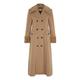 De la Creme - Camel Women`s Winter Wool Cashmere Military Coat Faux Fur Collar Size 12