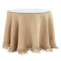 Essential Skirted Side Table - Fringed Natural Burlap, 30" x 30" - Ballard Designs Fringed Natural Burlap 30" x 30" - Ballard Designs