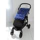 Fleece Fußsack Cosy Toes Buggy Kinderwagen Baby Stripe/Dot/Star – Blue Star/Außen schwarz