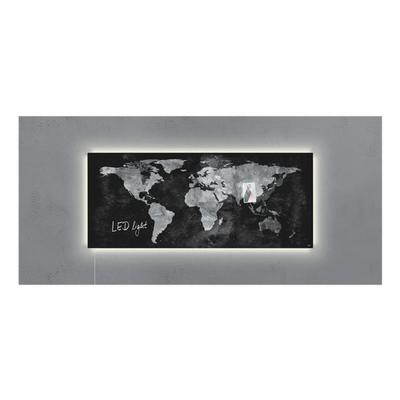 Glas-Magnettafel »Artverum LED light Worldmap« GL410 weiß, Sigel