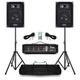 Complete PA System for Bands: 4-Channel Powered Mixer with 8 PA Speakers - Ideal for Stage Performances and Full Setup Speaker System, Compact PA System for Band, Small Band PA System