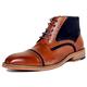 JUSTINREESS Hi Dennis Men's Two Toned Lace Up Suede Leather Brogue Ankle Boots (Brown Blue, 11 UK)