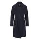 De la Creme - Navy Blue Women`s Winter Wool Cashmere Wrap Coat with Large Collar Size 18