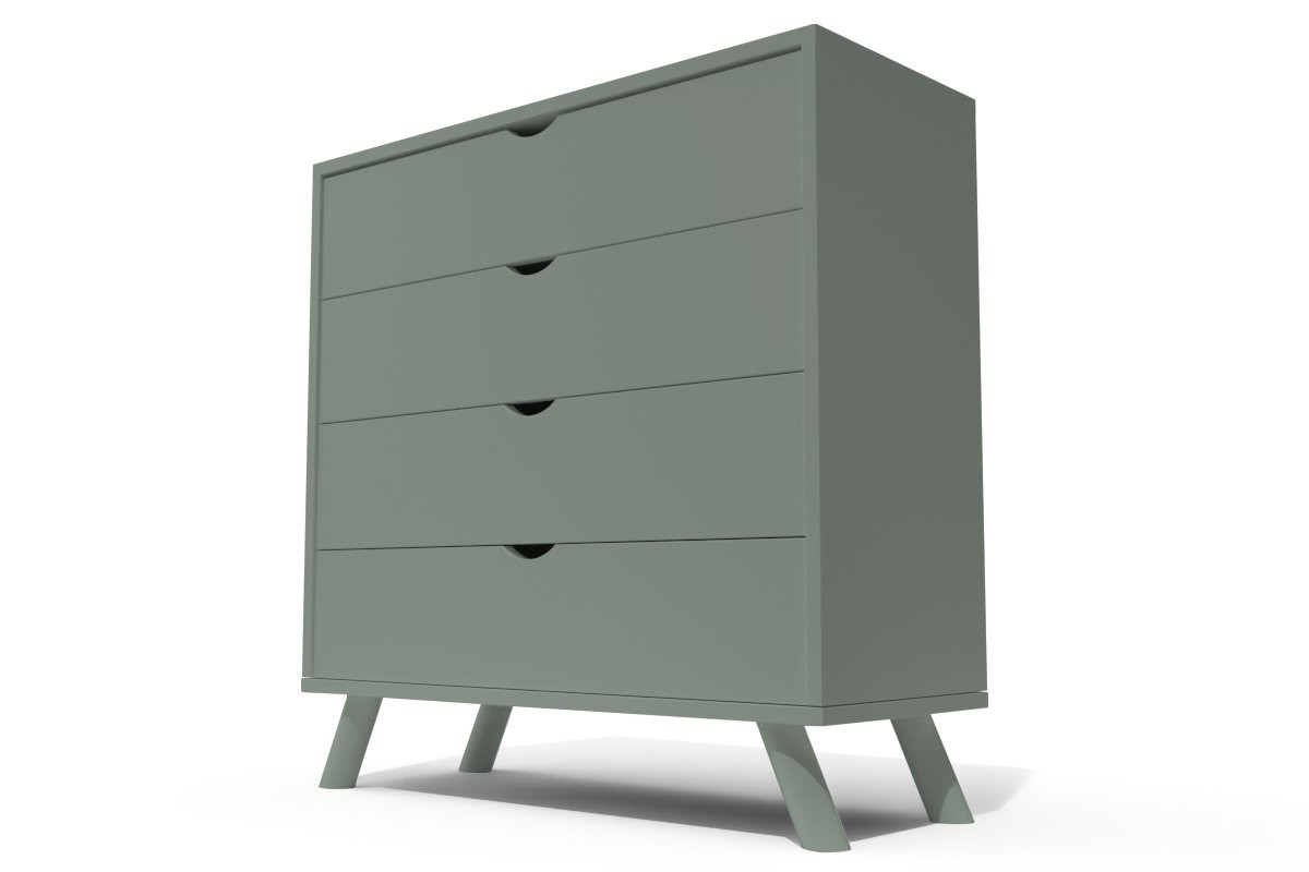 Commode Scandinave en bois massif Viking - Gris