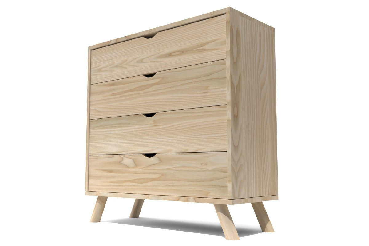 Commode Scandinave en bois massif Viking - Brut (sans vernis)
