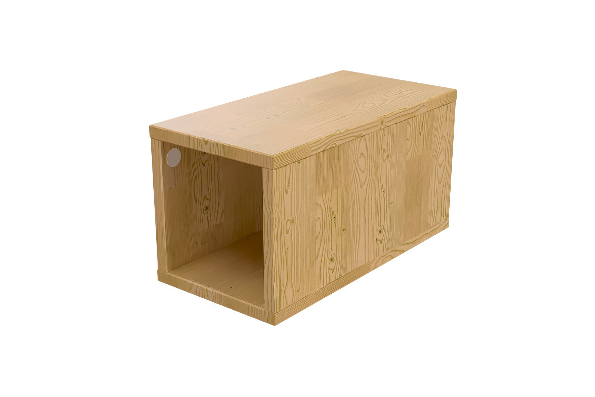Cube de rangement bois 25x50 cm - Miel