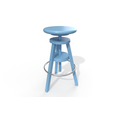 Tabouret à vis de bar en bois Bleu Pastel