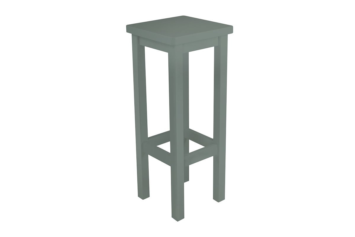 Tabouret de bar en bois droit - Gris