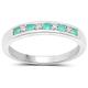 The Diamond Ring Collection: Sterling 3mm slim width Emerald & Diamond Channel set Eternity Ring (Size V)