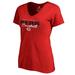 Women's Fanatics Branded Red Cincinnati Reds Script Assist V-Neck T-Shirt